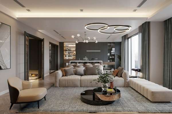 Thiết kế nội thất hiện đại cho phòng khách với nguồn cảm hứng tối giản